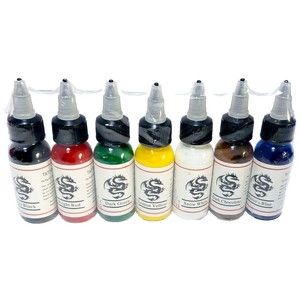 Tattoo Ink Variety Colour Pack 7 bottles -Brand New